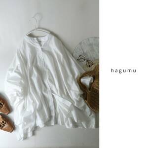 ハグム hagumu☆洗える コットンワイドブラウス フリーサイズ☆E-M 1849