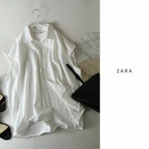 ザラ ZARA☆コットン100% 洗える フレンチスリーブ シャツ Sサイズ☆E-M 1904_画像1