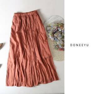 1.4 ten thousand * new yo- car handling /do knee yuDONEEYU*... waist rubber Vintage satin gathered skirt 6 size *M-B 1338