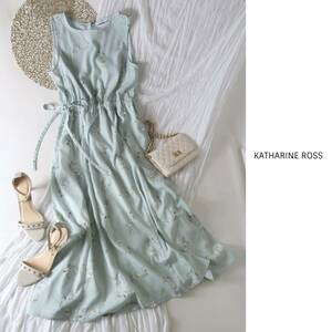 2.2万☆超美品☆キャサリンロス KATHARINE ROSS☆洗える フラワードット小花プリントワンピース Mサイズ☆A-O 2144