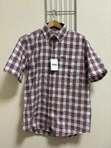  new goods ( tag attaching )[FILA] filler short sleeves shirt check M Y2958