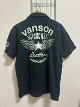 ［VANSON］バンソン　半袖ポロシャツ　ブラック　L Y3002_画像5