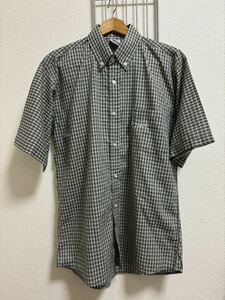  американский производства [STUSSY] Stussy рубашка с коротким рукавом серебристый жевательная резинка проверка L 240517-113