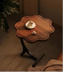 高級製品! オリジナル高級花びら雲形サイドテーブル別荘ナイトテーブルリビング北欧木製 コーヒーテーブル 贅沢
