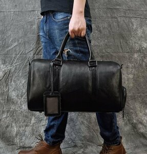  high capacity * Boston bag original leather men's high capacity shoes inserting attaching bottom tack attaching leather machine inside bringing in traveling bag independent cow leather travel bag Golf bag business trip 