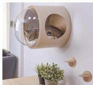 人気新品！ 猫 キャットウォーク キャットステップ ベッド ハウス 壁付け 天然木 宇宙