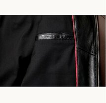高品質 レザージャケット シングルライダース 革ジャン カウハイド 牛革 バイクレザー 本革 メンズファッション S～5XL_画像6