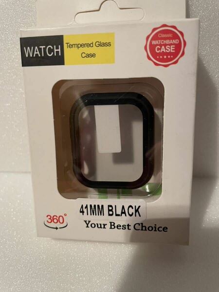 Apple Watch ケース Series 9/8/SE/7/6/5/4 41mm アップルウォッチ用 ケース 防水 一体型 新デザイン 3D直角エッジ 超薄型 PC+ガラス素材