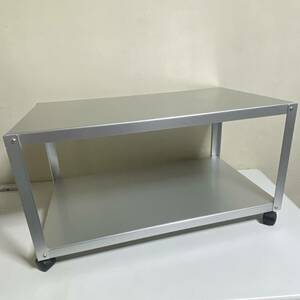  outright sales! beautiful goods superior article plan Muji Ryohin aluminium low table Wagon width 76cm depth 44cm height 40cm aluminium made with casters . side table 