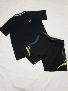 UNDER ARMOUR アンダーアーマー Tシャツ ブラック size XL ハーフパンツ MTR3764 ブラック size L 上下セット