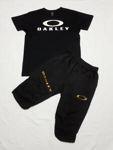 OAKLEY オークリー Tシャツ 456905JP ブラック ハーフパンツ ポリエステル 429326JP ブラック size M 上下セット 美品