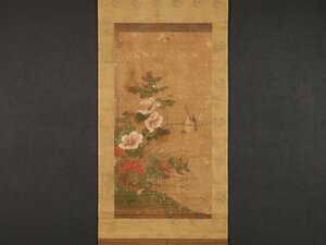 Art hand Auction [Provenienz] sh9872 Blumen- und Vogelgemälde, Ohne Vorzeichen, Alte chinesische Malerei, Malerei, Japanische Malerei, Blumen und Vögel, Tierwelt