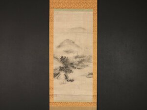 Art hand Auction [Copie] [Provenance] sh9951 Paysage par Unkoku Toeki, École Unkoku, Sesshu IV, peinture chinoise, début de la période Edo, Peinture, Peinture japonaise, Paysage, Vent et lune