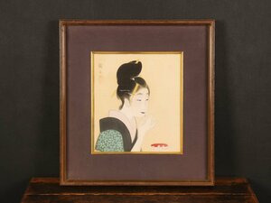 Art hand Auction [Copia] [Procedencia] ik1455 (Ryūshi) Retrato enmarcado de una belleza vestida de colorete, Cuadro, pintura japonesa, persona, Bodhisattva