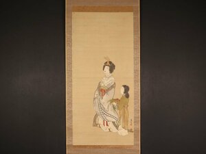 Art hand Auction [प्रतिलिपि][मूल स्थान] sh8039(योशिमुरा ताकाफुमी)पश्चिम मरुयामा स्कूल की रानी माँ की सौंदर्य पेंटिंग उत्तर ईदो काल की चीनी पेंटिंग, चित्रकारी, जापानी चित्रकला, व्यक्ति, बोधिसत्त्व