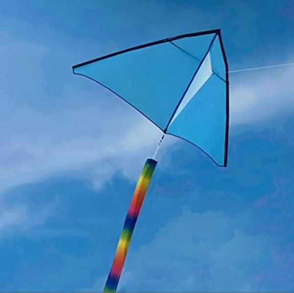 三角凧 凧糸& ハンドル付き 収納バッグセット 子供用 簡単に揚がる ブルー 凧揚げ