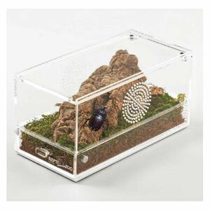 REPTI ZOO 爬虫類ケージ アクリル製 レプタイルボックス 透明 スライドカバー 通気性 20*10*10cm