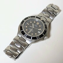 1円 OMEGA Seamaster PROFESSIONAL 200M オメガ シーマスター プロフェッショナル 200M 黒文字盤 デイト 3針クオーツ 電池交換済 稼働品_画像3