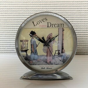 当時物 手巻機械式置き時計 Loves Dream Bell House 動作品 現状品