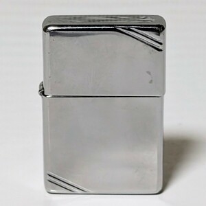 ZIPPO ジッポーオイルライター フラットトップ ダイアゴナルライン 光沢 2021年製 現状品