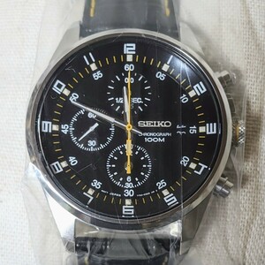 未使用保管品 SEIKO CHRONOGRAPH 7T92-0MF0/SNDC89PD セイコー クロノグラフ 7T92-0MF0/SNDC89PD クオーツ 黒文字盤 デイト純正革ベルト