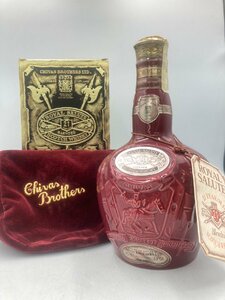 ST【同梱不可】ROYAL SALUTE ロイヤルサルート 赤 21年 箱有 巾着付き 700ml 43% 1346g 未開栓 古酒 Z055696