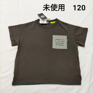 未使用　男の子　半袖Tシャツ 胸ポケット付き【120】焦茶色　しまむら