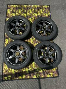 RAYS TE37 Sonic　15 Inch　PCD100 4穴5.5J ＋４５　Tires2022製造