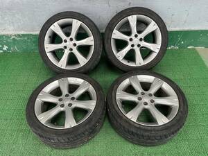 レガシィ等に スバル純正ホイール!! 17×7J +55 GOODYEAR REVSPEC RS-2付き 215/45 2018年製 4本セット 中古 売切!!