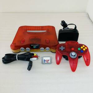 動作品 1円〜 ニンテンドー64 クリアレッド 任天堂 ニンテンドウ64 Nintendo64 動作確認済み