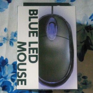 未使用　青色LED有線マウス　動作確認済み 　現状渡し、無保証。