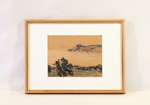 真作 三宅克己 水彩「伊豆 多賀海岸」画 2号 徳島県出身 水彩画の大家 曾山幸彦、原田直次郎に師事 水彩表現の新鮮な魅力が存分に発揮 9066