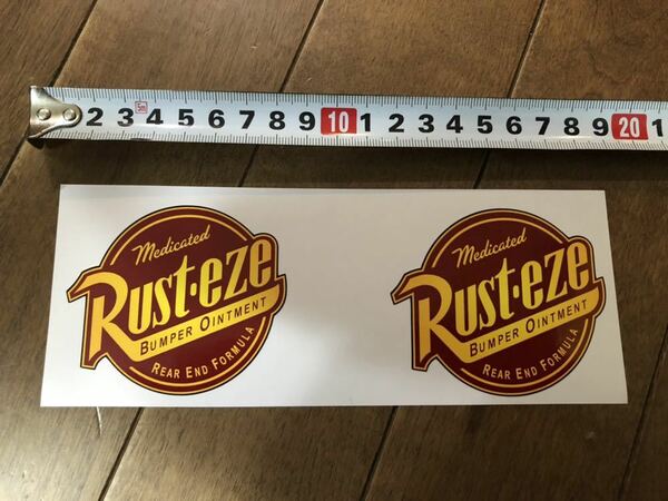 小 送料込 2枚 rust-eze rusteze ラスティーズ デカール ステッカー 看板 サイン カスタム 屋外用 カーズ ライト二ング ライトイヤー cars