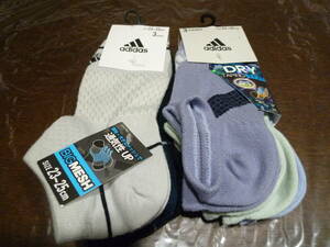 [ prompt decision ]adidas Adidas short socks socks size 23~25cm 3 pairs set × 2 piece * new goods * unused *