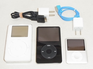 Apple iPod 第2世代 A1019 10GB classic第5世代 A1136 30GB nano 第3世代 A1236 4GB 3台まとめて 動作未チェック品有 中古ジャンク品