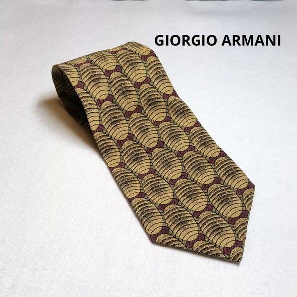 ネクタイ GIORGIO ARMANI 9㎝ イエロー シルク B 002 ◆