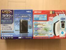 【ジャンク】【2個セット】Aterm WR9500N（HPモデル） PA-WR9500N-HP & BUFFALO 無線LANルーター WHR-G54S/P & 無線LANカード/WLI-CB-G54S_画像1