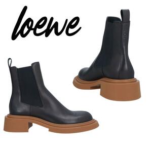 ロエベ ブーツ CHELSEA BOOT ブラック キャメル 41