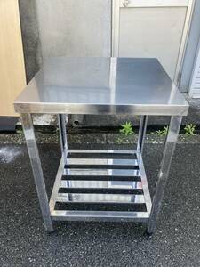 【中古】大阪引取限定　スチール作業台　厨房機器　店舗用品　幅奥60㎝　高さ80㎝　炊事場　業務用　作業用　レンジ台　炊飯台【KTE1F042】