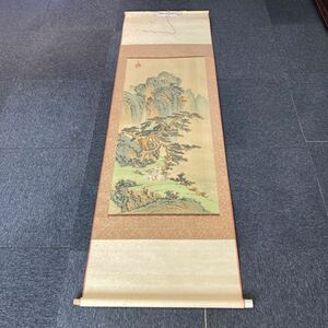 【模写】掛軸 絹本 山水 中国 箱無 同梱可能 No.4018