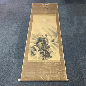 【模写】掛軸 絹本 山水 箱無 同梱可能 No.4229