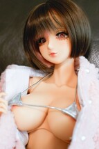 【Deracine:lia】Angel Philia Type-S 褐色肌 カスタムヘッド＋グラスアイ vmf50 Pink Dorops オビツ50 AZO2_画像4