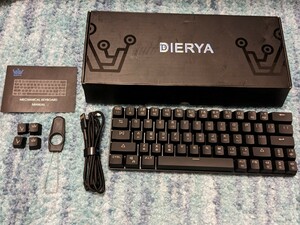 0604u2433 DIERYA 60% wireless mechanical keyboard TKL 63 key RGB luminescence all key roll over red axis 