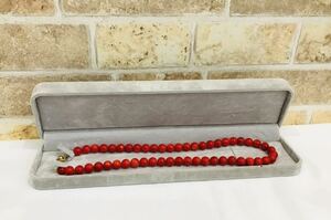 [ beautiful goods ] red .... san . coral necklace .. box attaching 