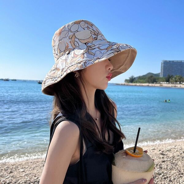 レディース帽子 UVカット両面使える 小顔効果 折りたたみ 日焼け防止