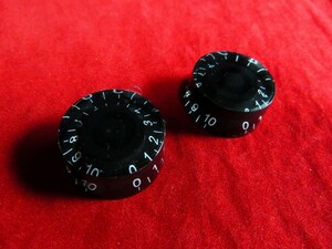 ★Speed knob／スピードノブ Black/ブラック/黒◆コントロール・ノブ ２個SET ミリサイズ／Gibson レスポールなどに