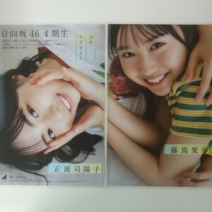 け-025『雑誌グラビア ラミネート加工』『藤嶌果歩 正源司陽子 日向坂46 4期生』週刊少年マガジン 2023年6月14日号 B5 4枚8ページ ※15