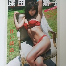 け-089『雑誌グラビア ラミネート加工』『深田恭子 完全未公開カット ビキニ ドレス 当時32歳』FLASH 2015年7月21日号 A4 4枚7ページ ※15_画像1