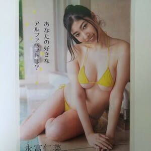 し-042『雑誌グラビア ラミネート加工』『永富仁菜 Hカップ Y字開脚 Tバック』実話BUNKA超タブー 2021年7月1日発行 B5 2枚4ページ ※15