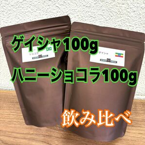 フルーティー　エチオピア　ゲイシャ　ナチュラル　100g ハニーショコラ　100g 飲み比べ　自家焙煎　コーヒー豆